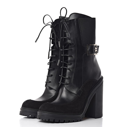Givenchy Calfskin Suede Aviator Ankle Boots 41 Black 3 of 10