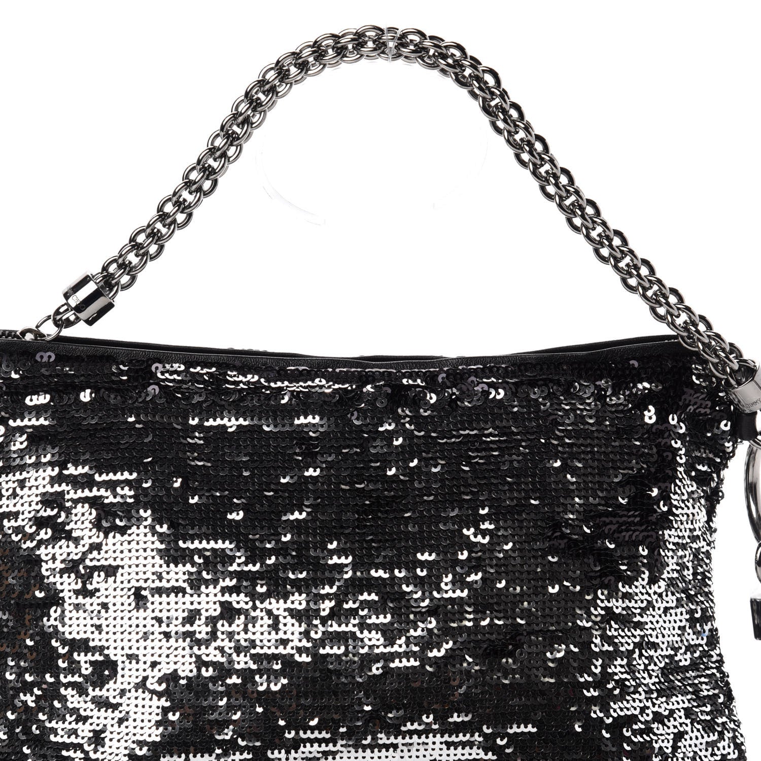 Jimmy Choo Sequin Callie Tasseled Clutch Black Silver 9 of 9