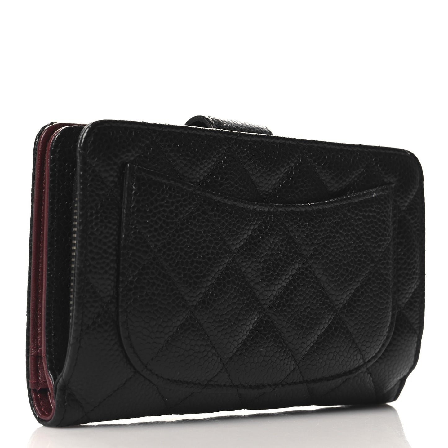 Caviar Quilted CC French Wallet Black