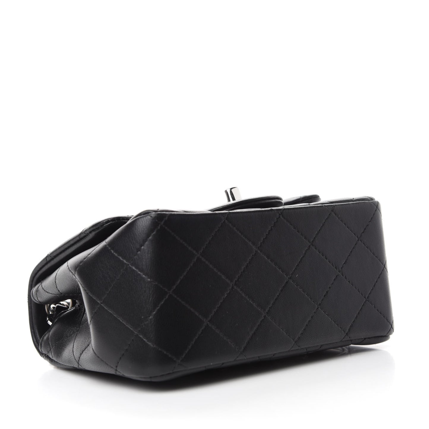 Lambskin Quilted Mini Square Flap Black