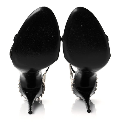 Saint Laurent Ayers Laquer Chain Sunset 95 Pumps 38 Black 7 of 13