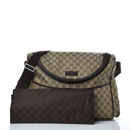 Gucci Monogram Natural Pigskin Large Diaper Bag Beige Ebony Cocoa Dark Chocolate 3 of 18