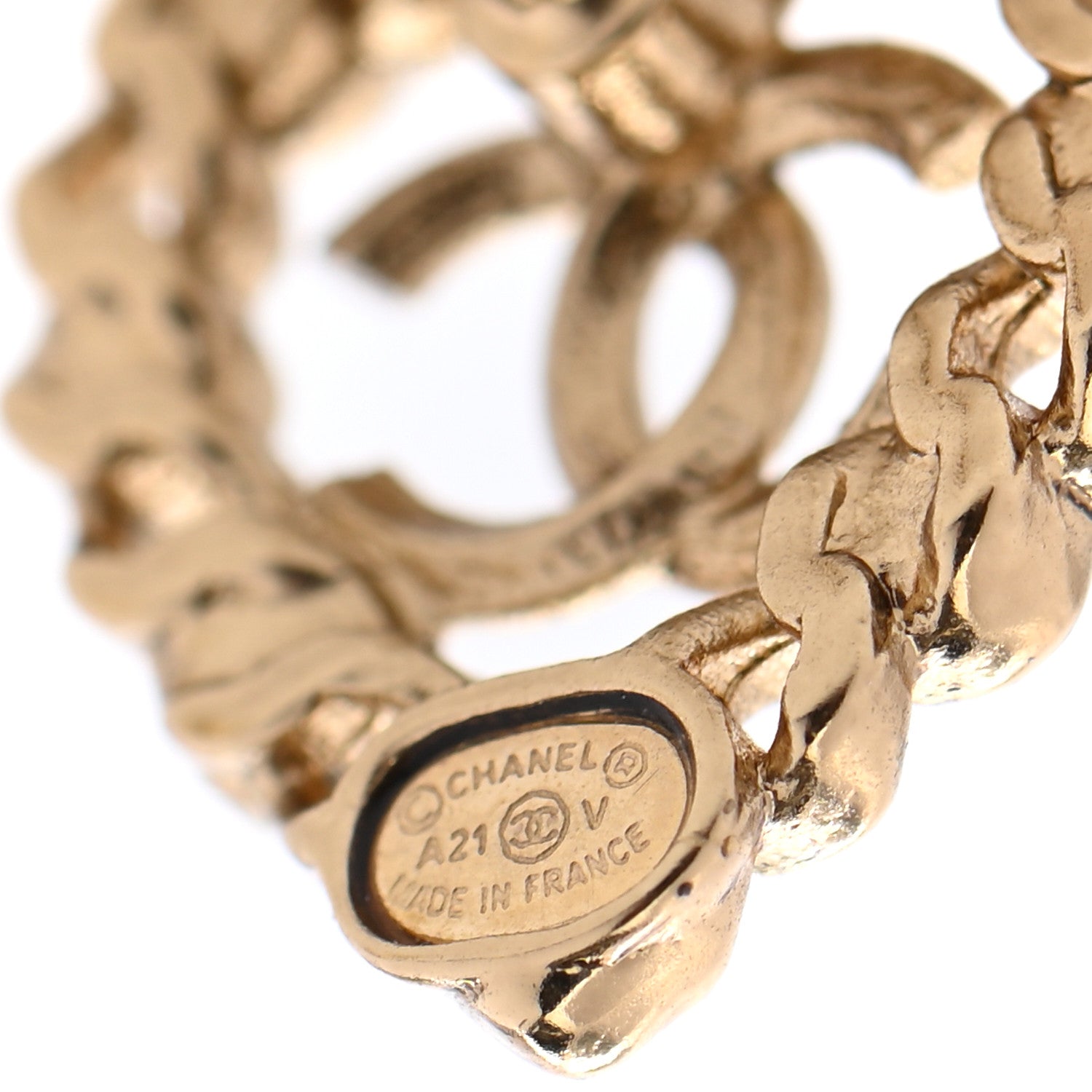 Chanel Pearl Crystal CC Heart Earrings Gold Multicolor 4 of 4