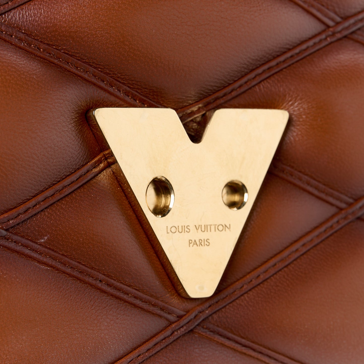 Lambskin Malletage Top Handle GO-14 MM Tan