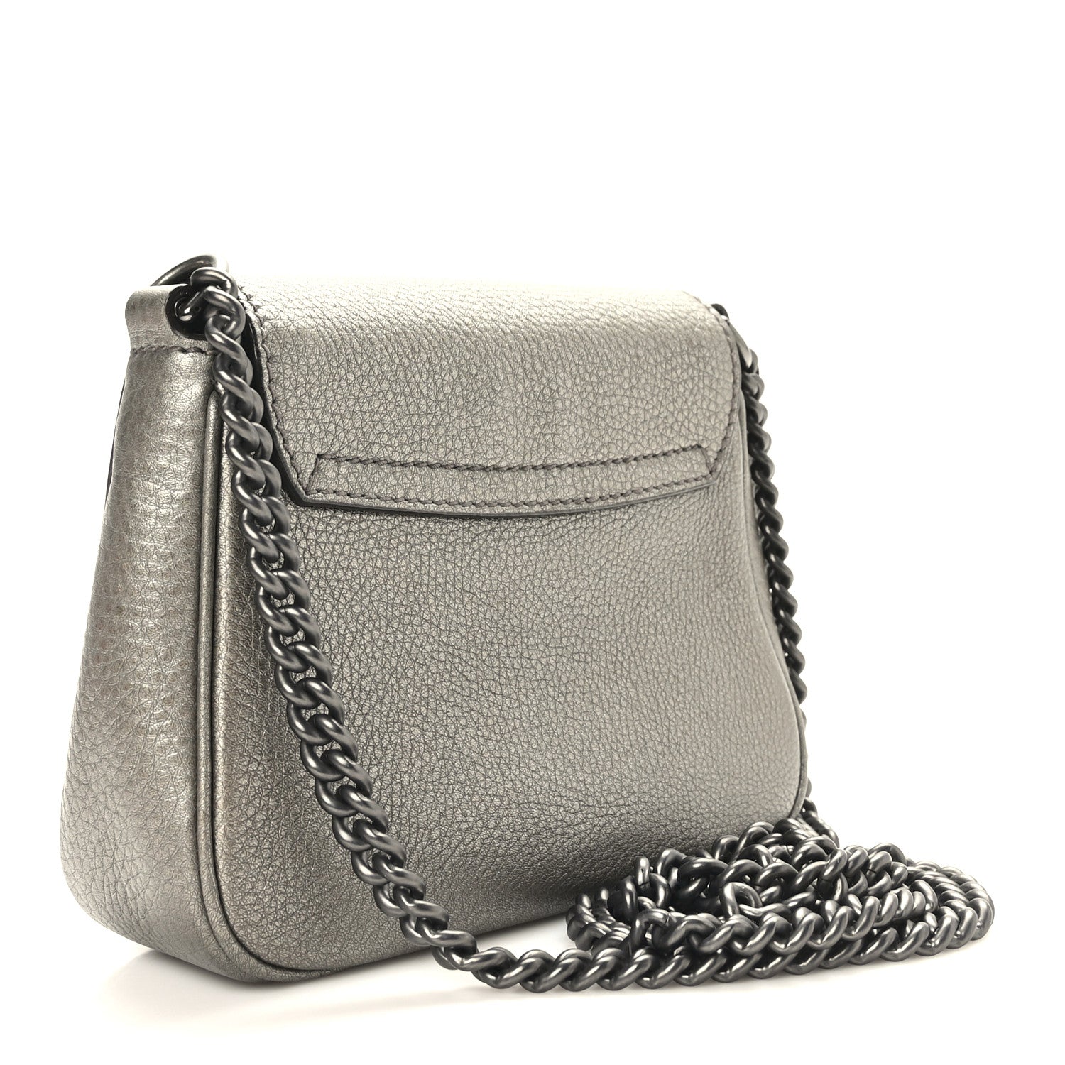 Gucci Metallic Pebbled Calfskin Small Soho Flap Crossbody Sasso 3 of 9