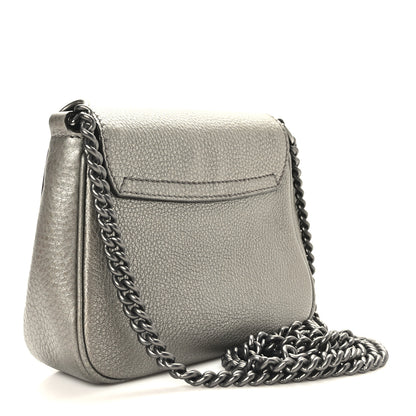 Gucci Metallic Pebbled Calfskin Small Soho Flap Crossbody Sasso 3 of 9