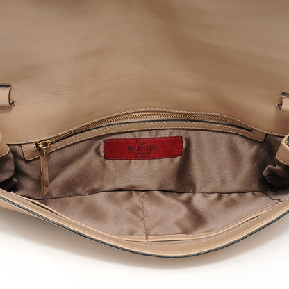 Valentino Garavani Leather Maizeon Cinched Clutch Sand 5 of 7