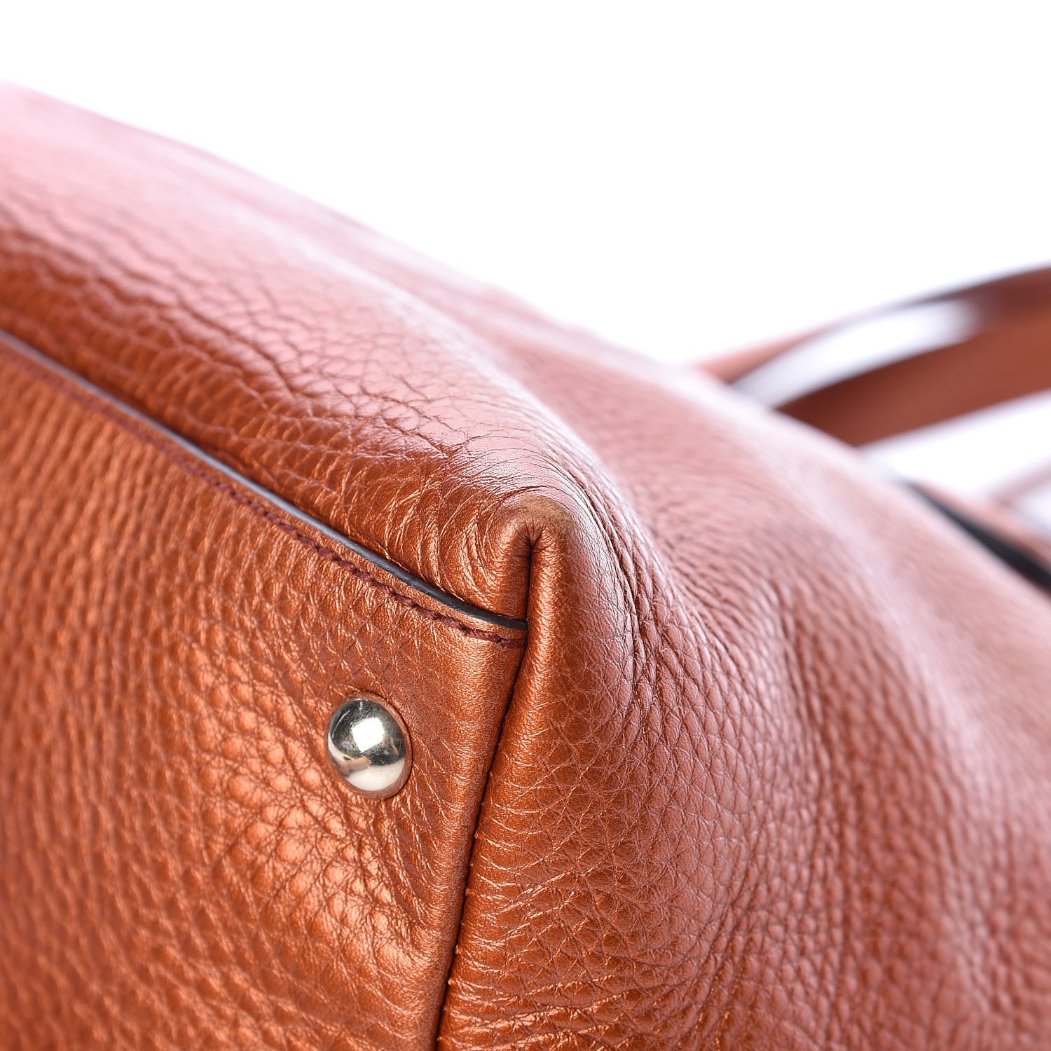 Gucci Metallic Cellarius Calfskin Small Soho Top Handle Satchel Burnt Orange 10 of 13