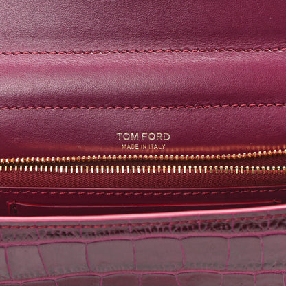 Tom Ford Crocodile Embossed Calfskin TF Mini Bag Cranberry 6 of 14