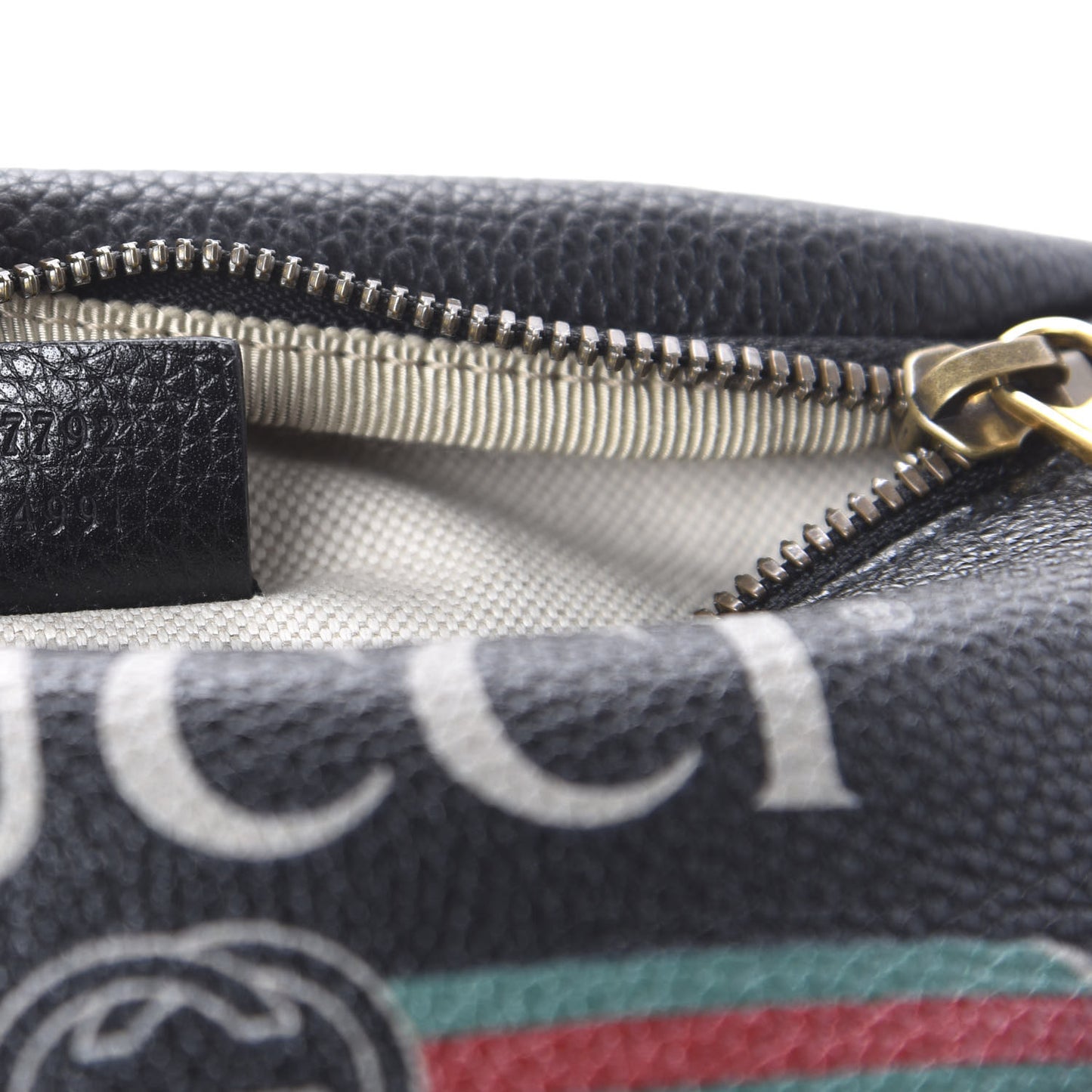 Grained Calfskin Small Logo Belt Bag Black