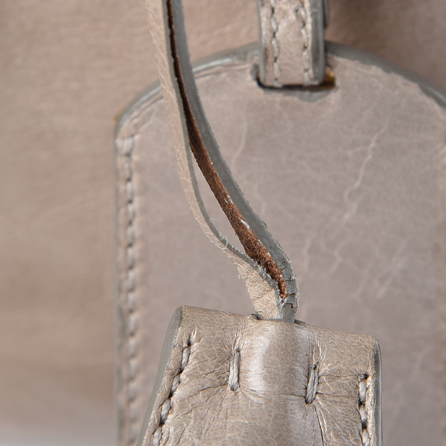Vitello Shine Top Handle Bowler Pomice