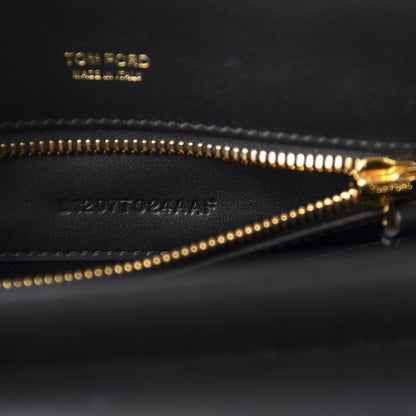 Tom Ford Calfskin Hollywood T Twist Shoulder Bag Black 9 of 10