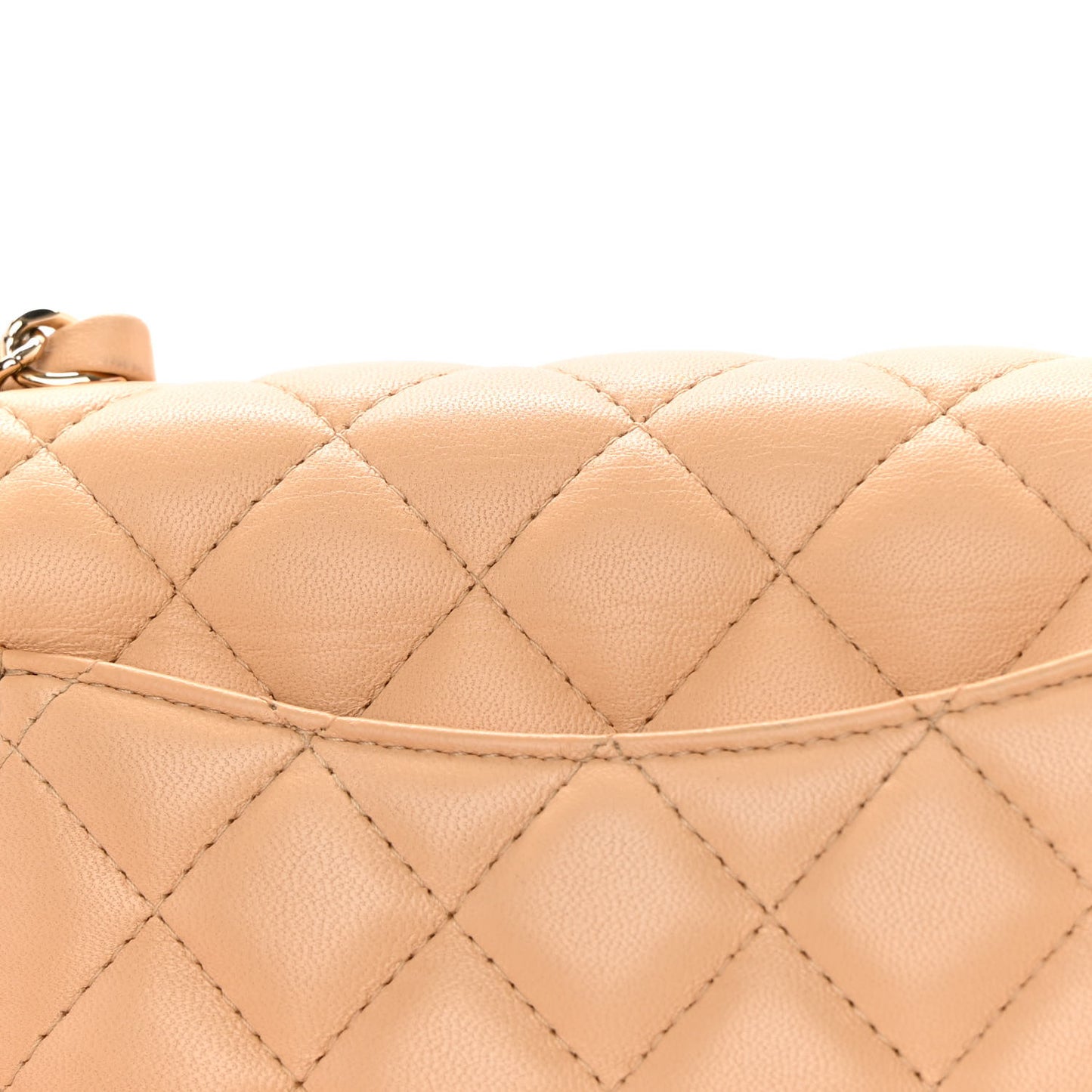 Lambskin Quilted Mini Rectangular Flap Beige