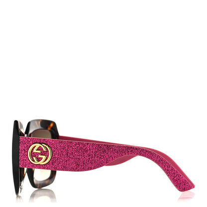Gucci Square Frame GG0102S Sunglasses Glitter Pink Multi 3 of 7
