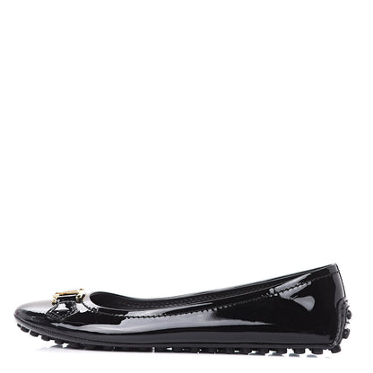 Louis Vuitton Patent Calfskin Oxford Ballerina Flats 39 Black 1 of 8