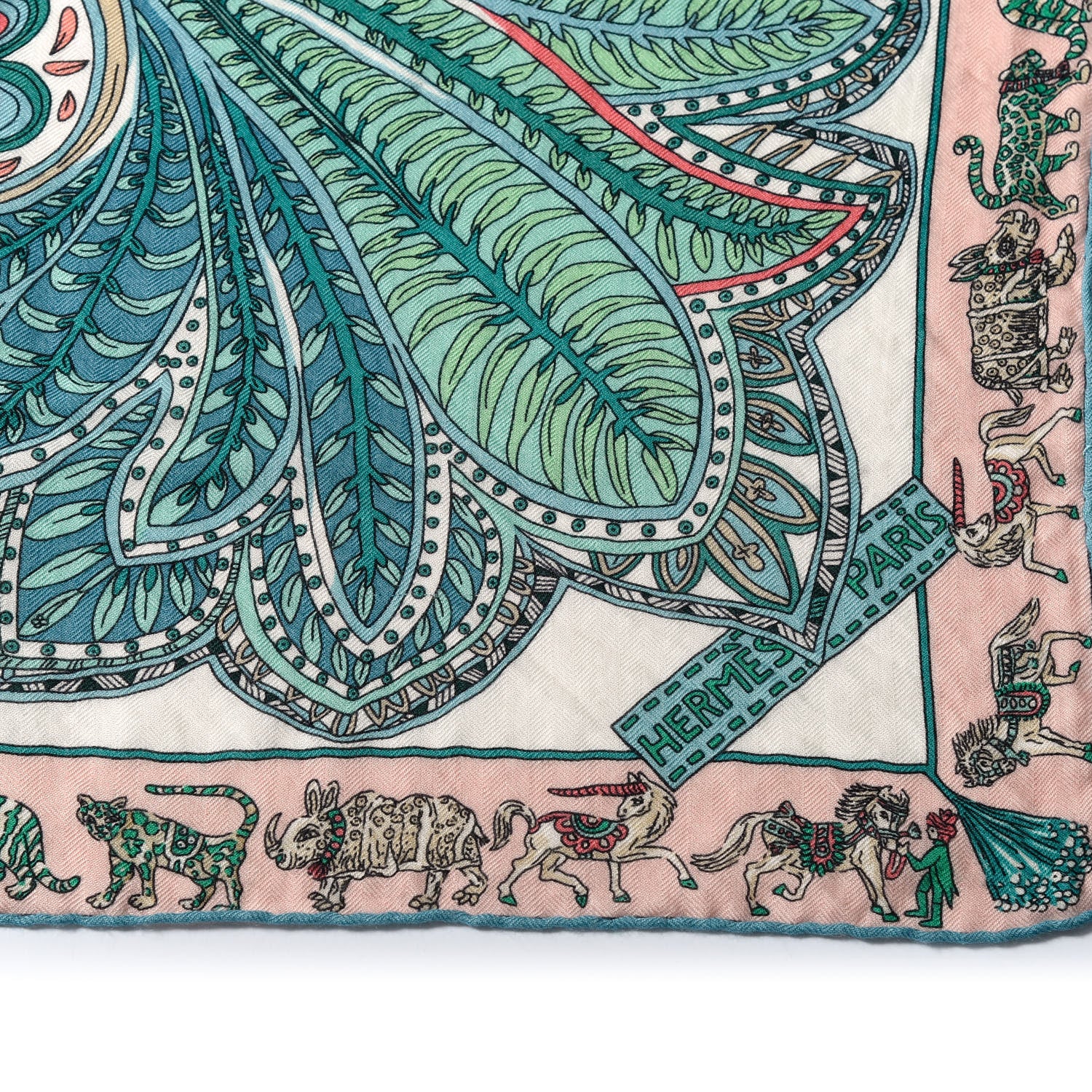 Hermes Cashmere Silk Le Jardin De La Maharani Shawl 140 4 of 7