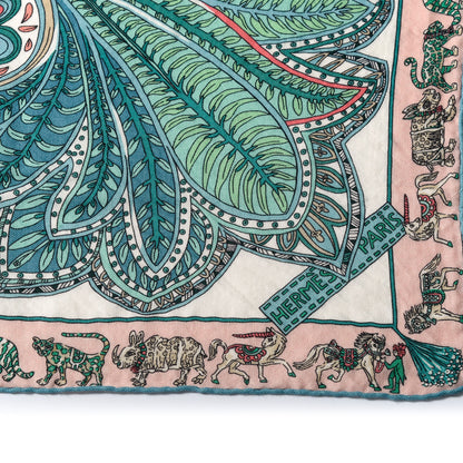 Hermes Cashmere Silk Le Jardin De La Maharani Shawl 140 4 of 7