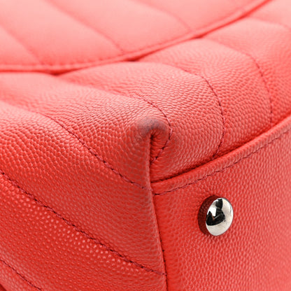 Chanel Caviar Chevron Quilted Small Coco Handle Flap Red 13 of 21