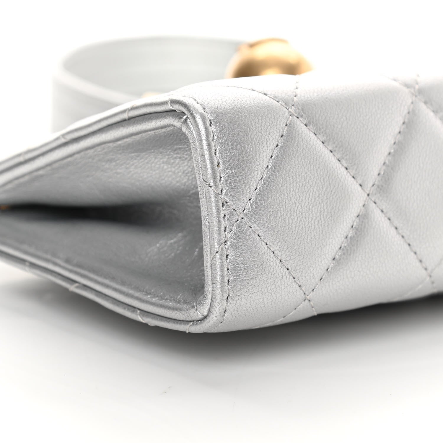 Chanel Metallic Calfskin Quilted Evening By The Sea Clutch Silver 9 of 11