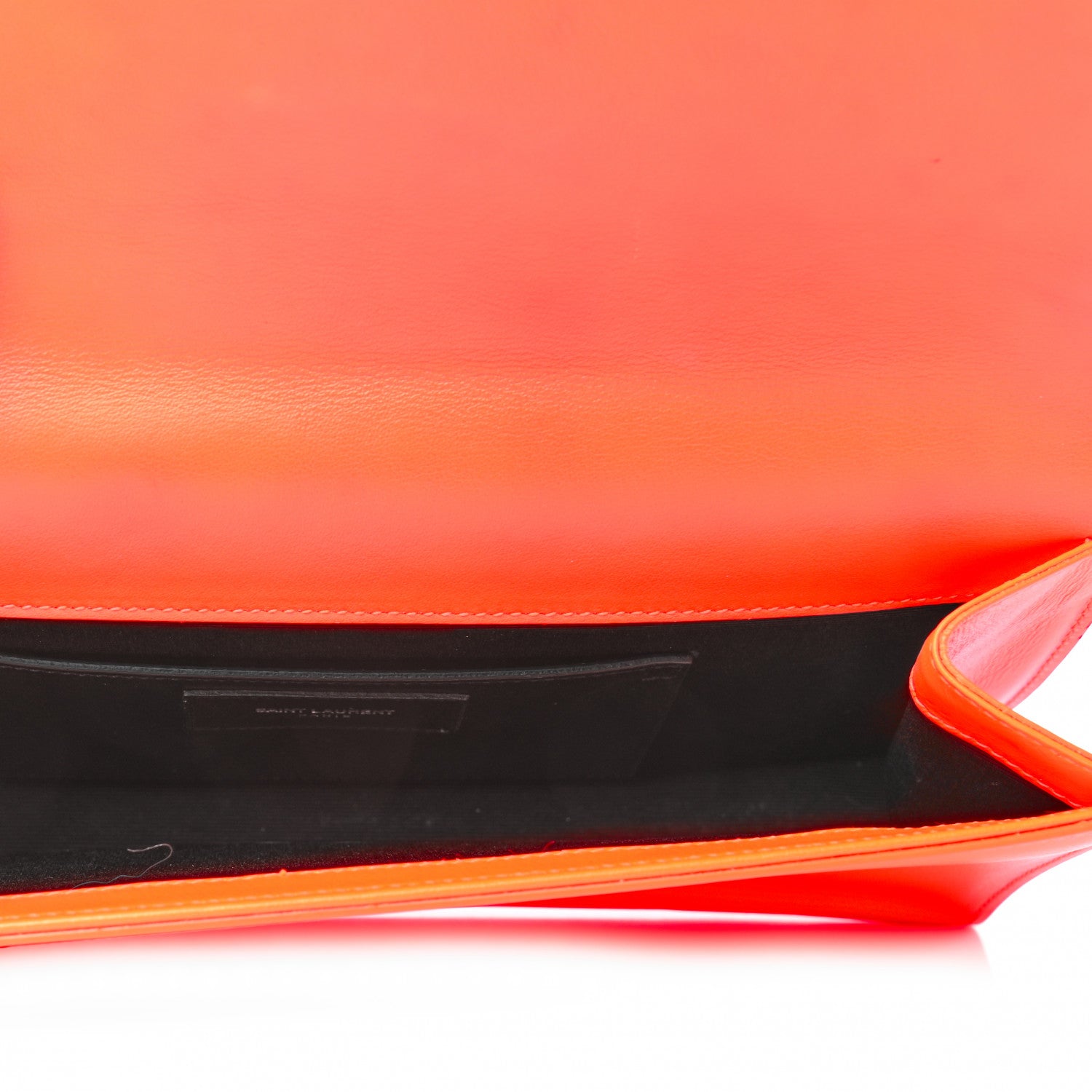 Saint Laurent Calfskin Classic Monogram Clutch Neon Orange 5 of 7