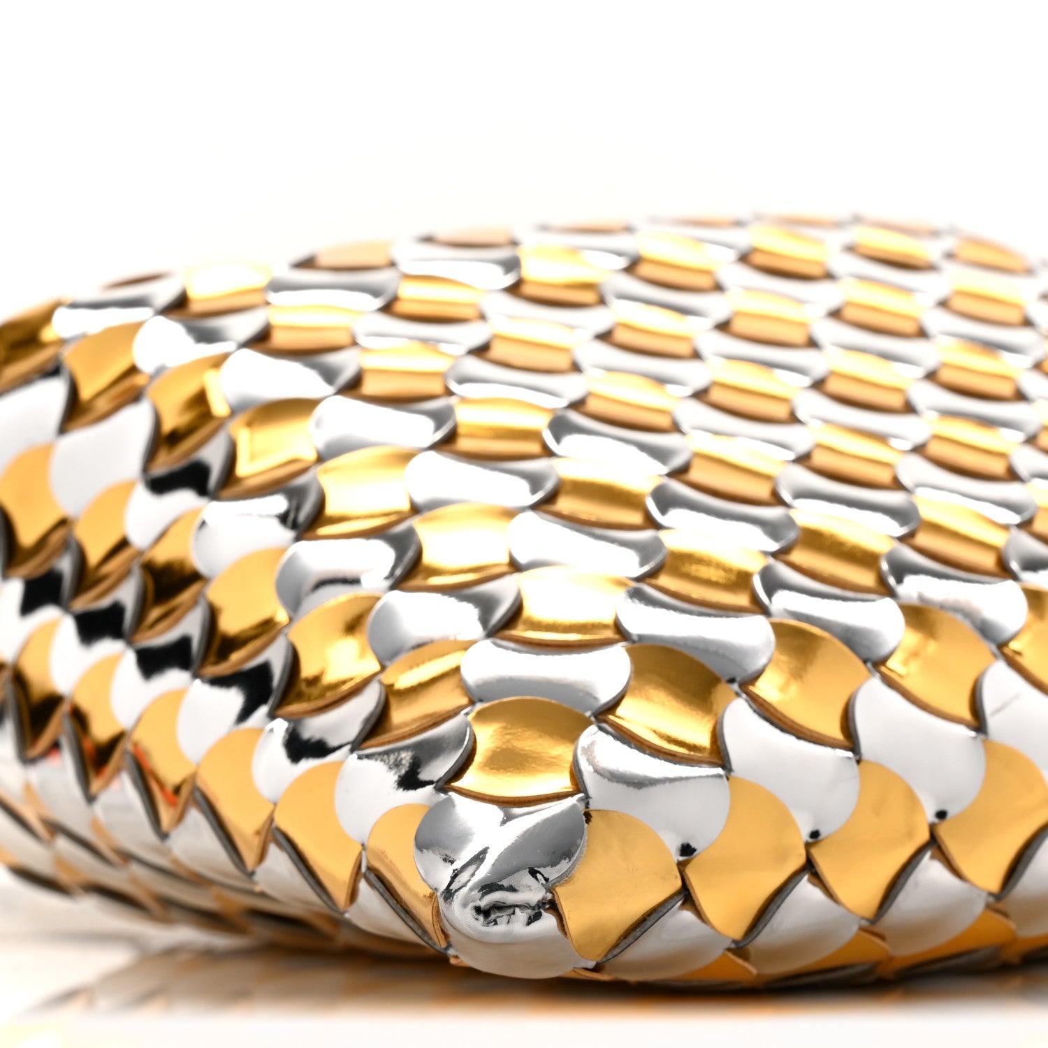 Bottega Veneta Metallic Lambskin Intrecciato Mini Hop Silver Gold 8 of 9