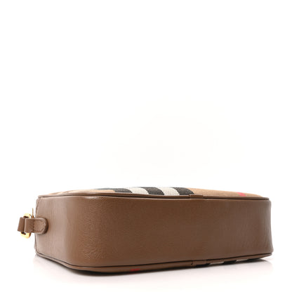 Burberry Calfskin House Check Camera Bag Earth 4 of 11