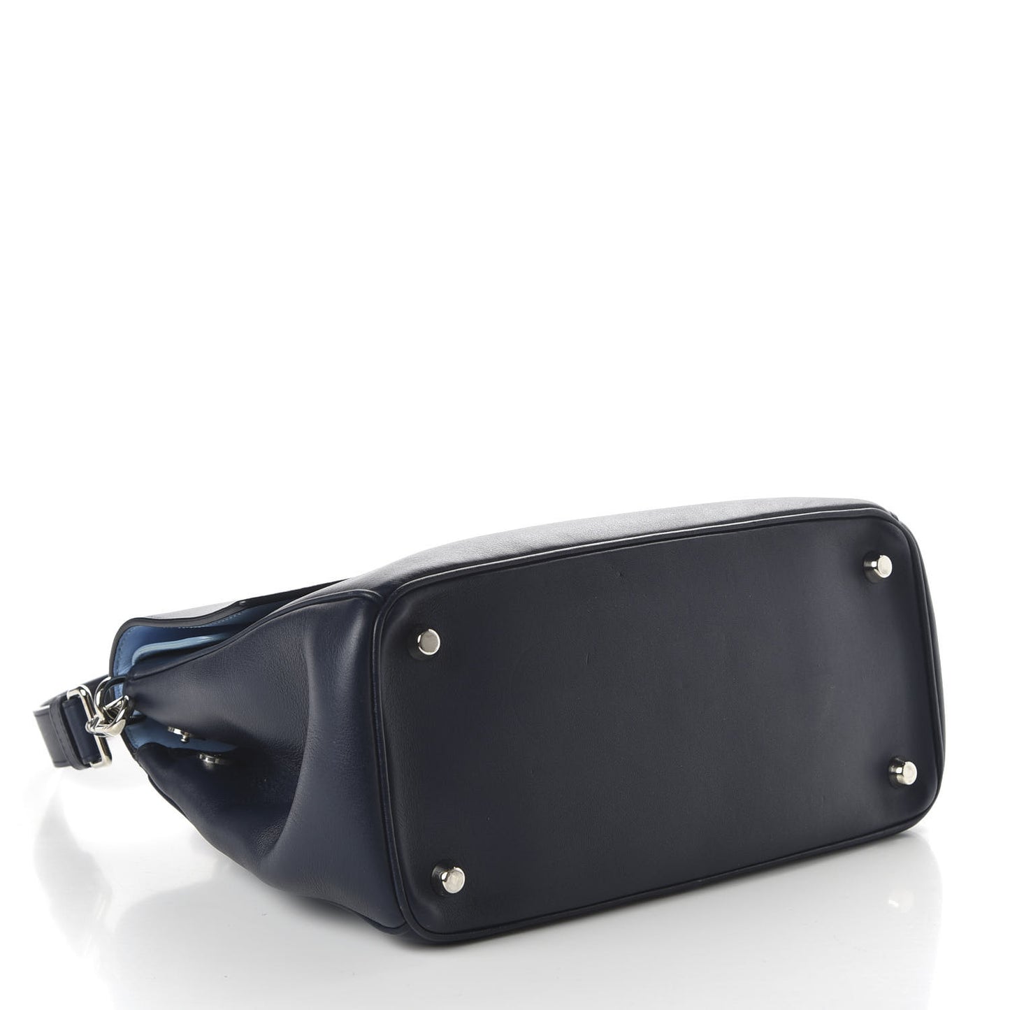 Smooth Calfskin Small Tri-Color Be Dior Flap Navy Blue