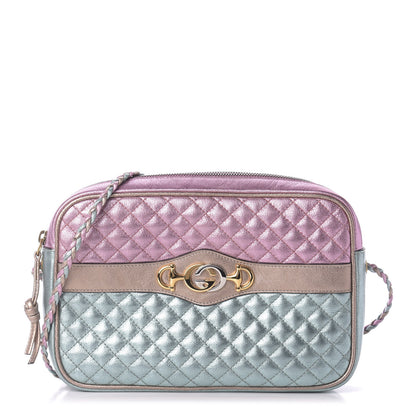 Gucci Laminated Nappa Trapuntata Small Zumi Shoulder Bag Rosa Lago Rame 1 of 12