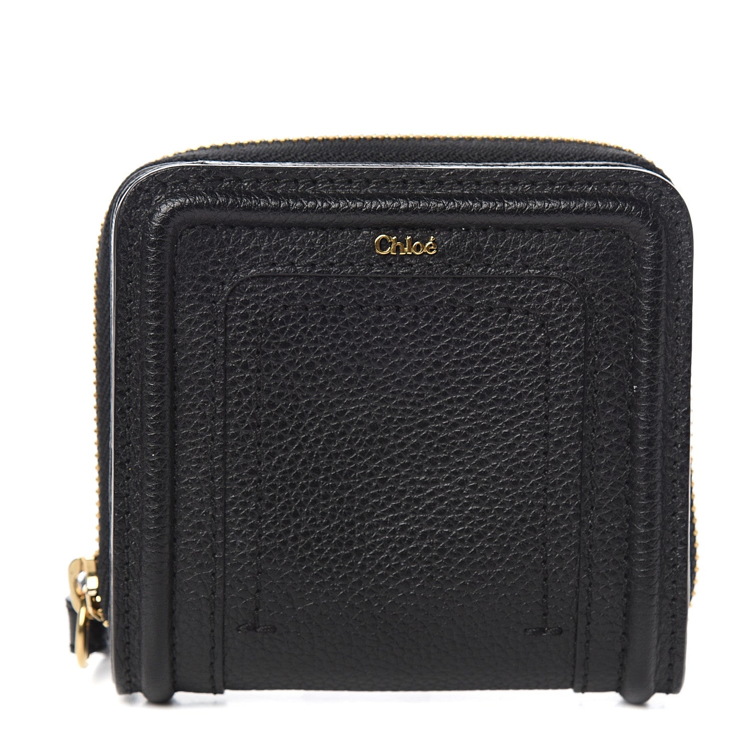 Chloe Grained Calfskin Compact Zip Around Wallet Black 1 of 7