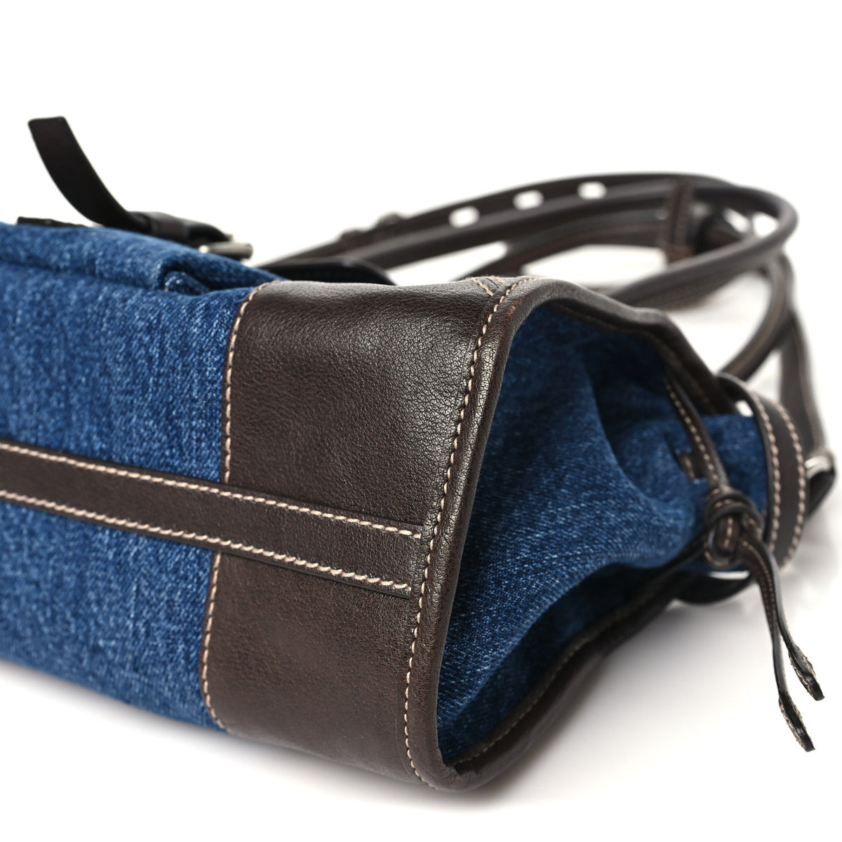 Denim Buffalo Triangle Medium Bonnie Shoulder Bag  Blue Caffe