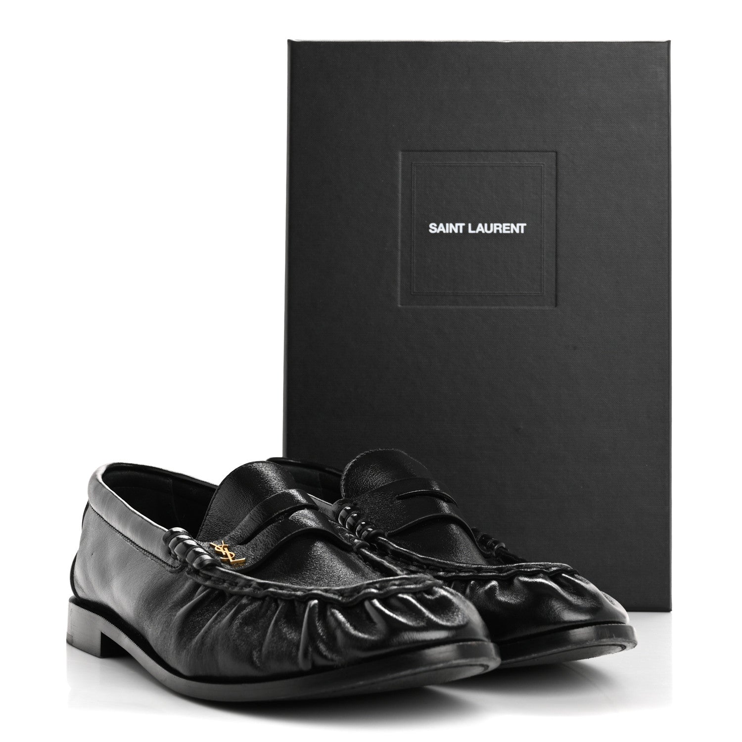 Saint Laurent Nappa Sugar Le Loafer 15 Penny Slippers 40.5 Black 10 of 10