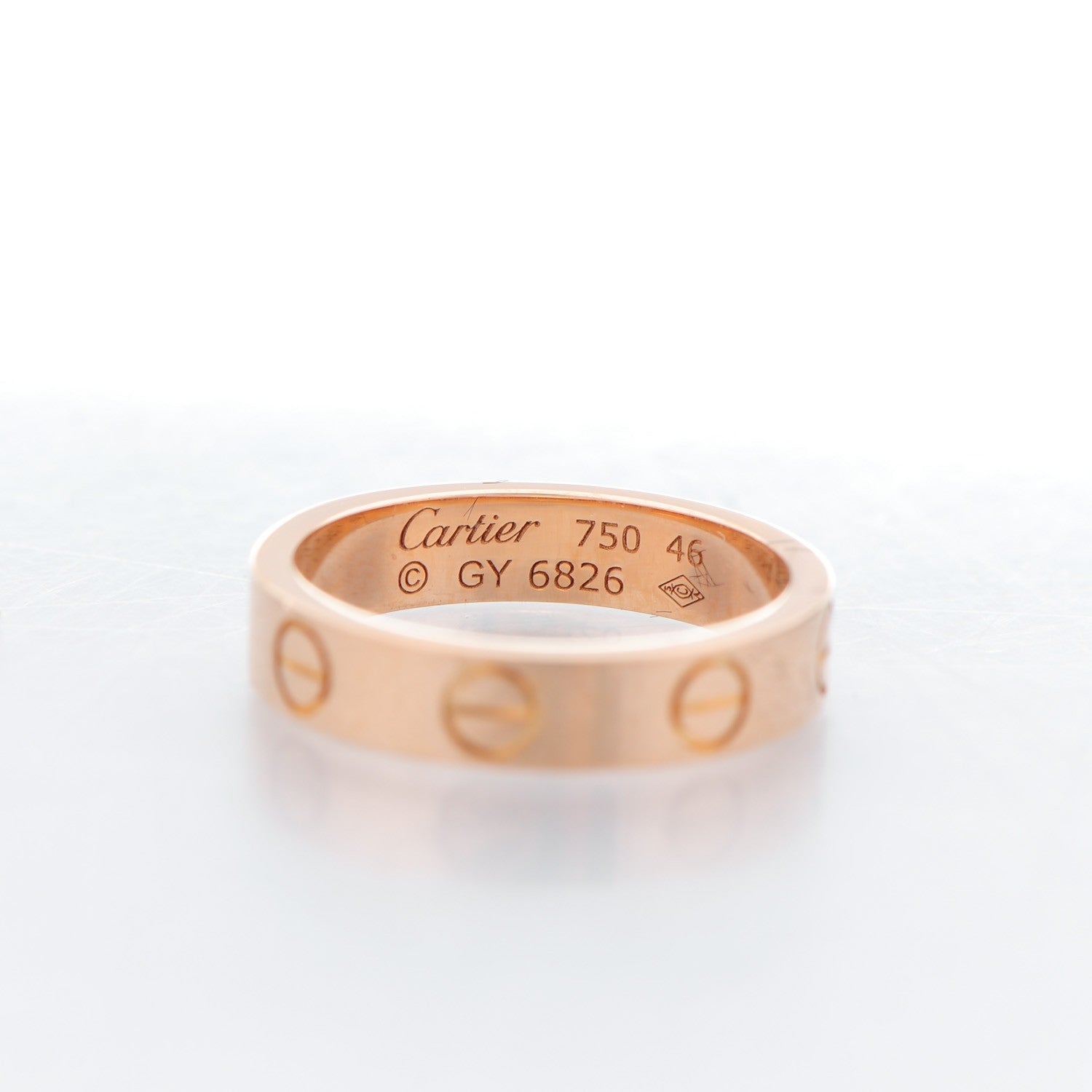 Cartier 18K Pink Gold 4mm LOVE Wedding Band Ring 46 3.75 4 of 4