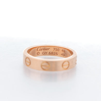 Cartier 18K Pink Gold 4mm LOVE Wedding Band Ring 46 3.75 4 of 4