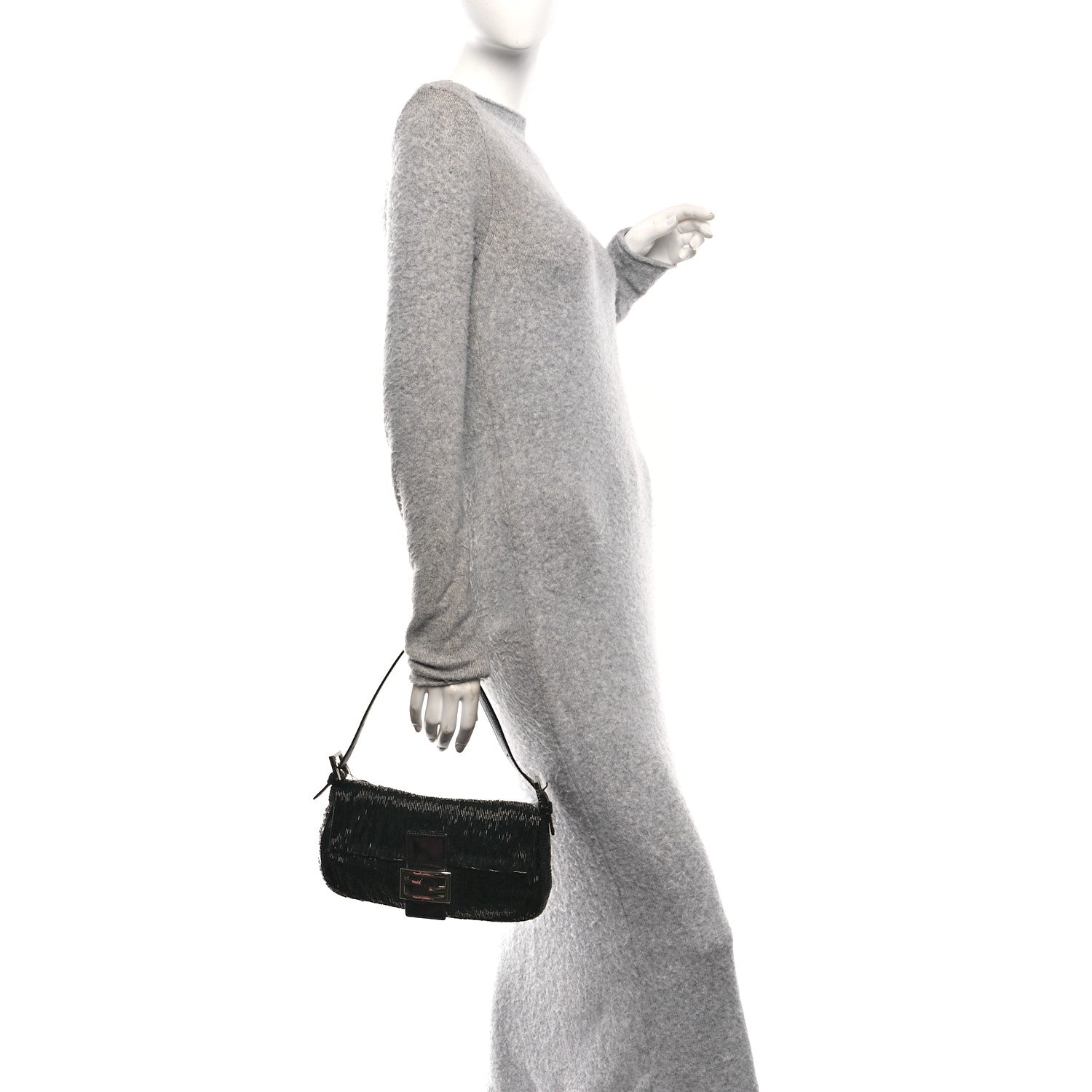 Fendi Beaded Baguette Black 2 of 9