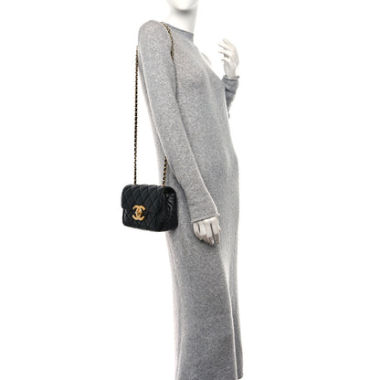 Chanel Shiny Lambskin Quilted Mini Maxi CC Flap Black 2 of 13