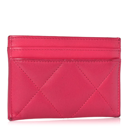 Chanel Shiny Goatskin Quilted 19 Card Holder Dark Pink 3 of 13