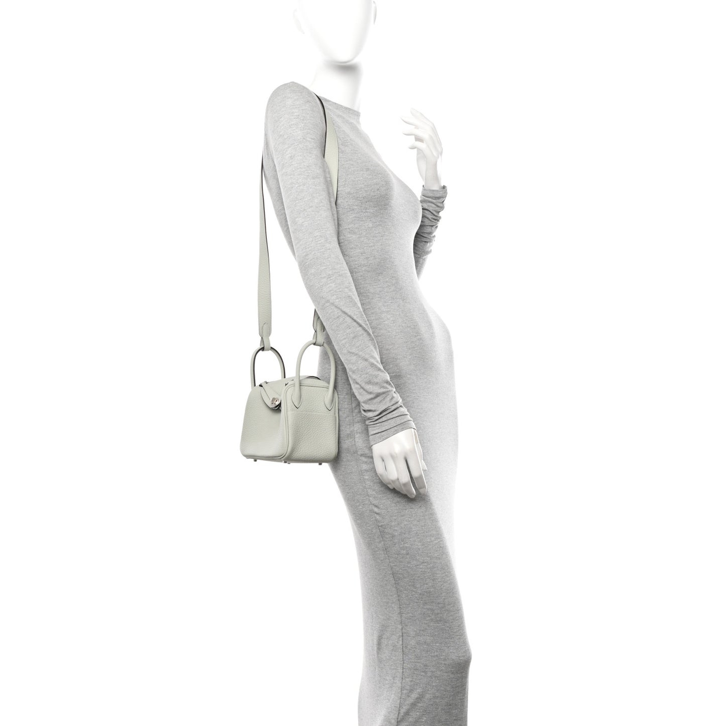 Taurillon Clemence Mini Lindy 20 Gris Neve