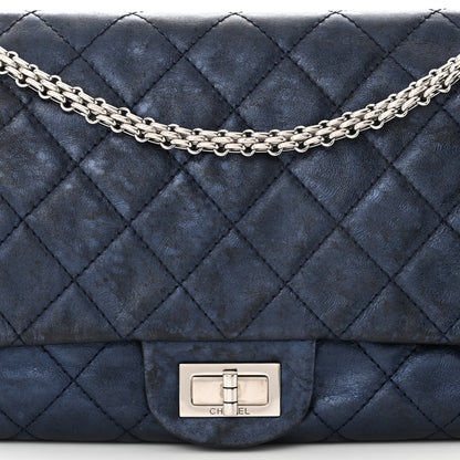 Chanel Metallic Aged Calfskin Quilted 2.55 Reissue 227 Flap Blue 8 of 10