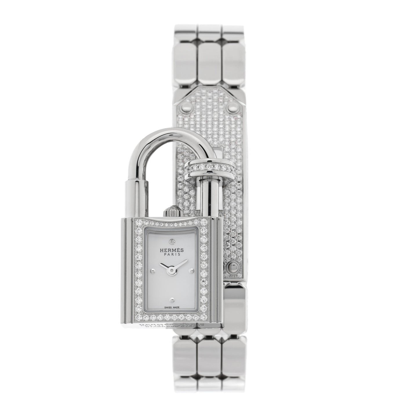 Stainless Steel Diamond Pave 16mm Kelly Quartz Watch