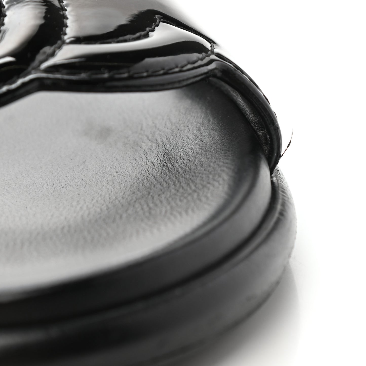 Patent CC Slide Sandals 38.5 Black