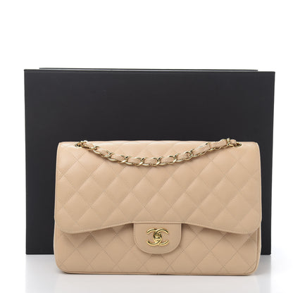Chanel Caviar Quilted Jumbo Double Flap Beige Clair 11 of 11