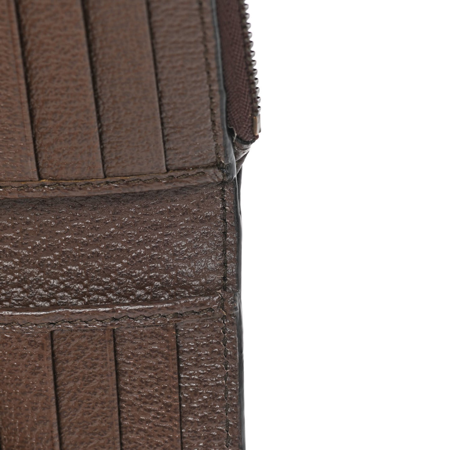GG Supreme Monogram Textured Dollar Calfskin Web Ophidia Overlay Zip Around Card Case Wallet Beige Ebony New Acero