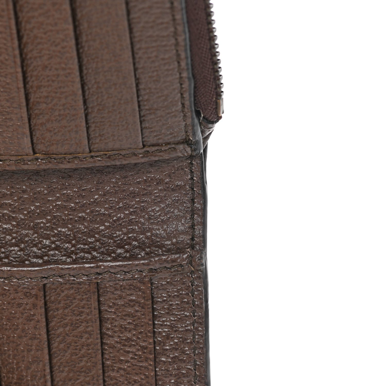 Gucci GG Supreme Monogram Textured Dollar Calfskin Web Ophidia Overlay Zip Around Card Case Wallet Beige Ebony New Acero 9 of 12