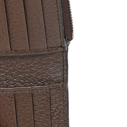 Gucci GG Supreme Monogram Textured Dollar Calfskin Web Ophidia Overlay Zip Around Card Case Wallet Beige Ebony New Acero 9 of 12