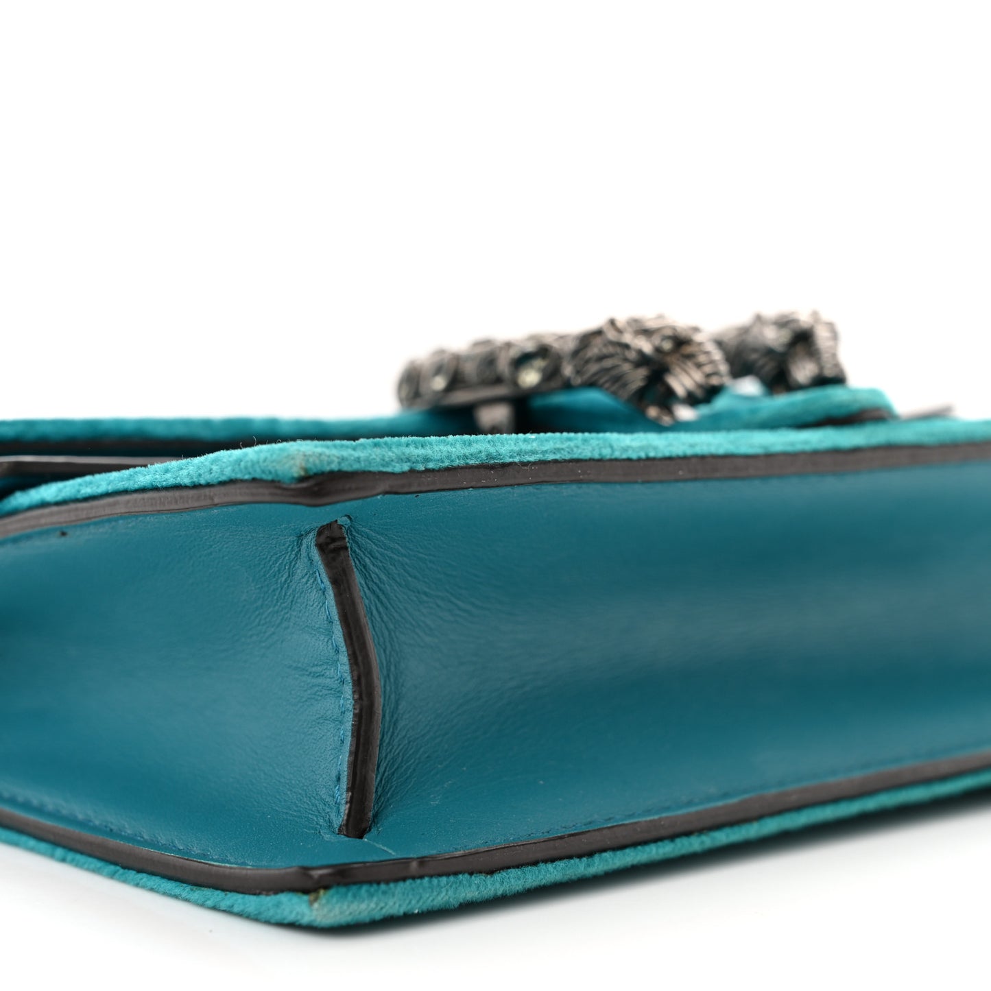 Velvet Super Mini Dionysus Shoulder Bag Pavone Cyan
