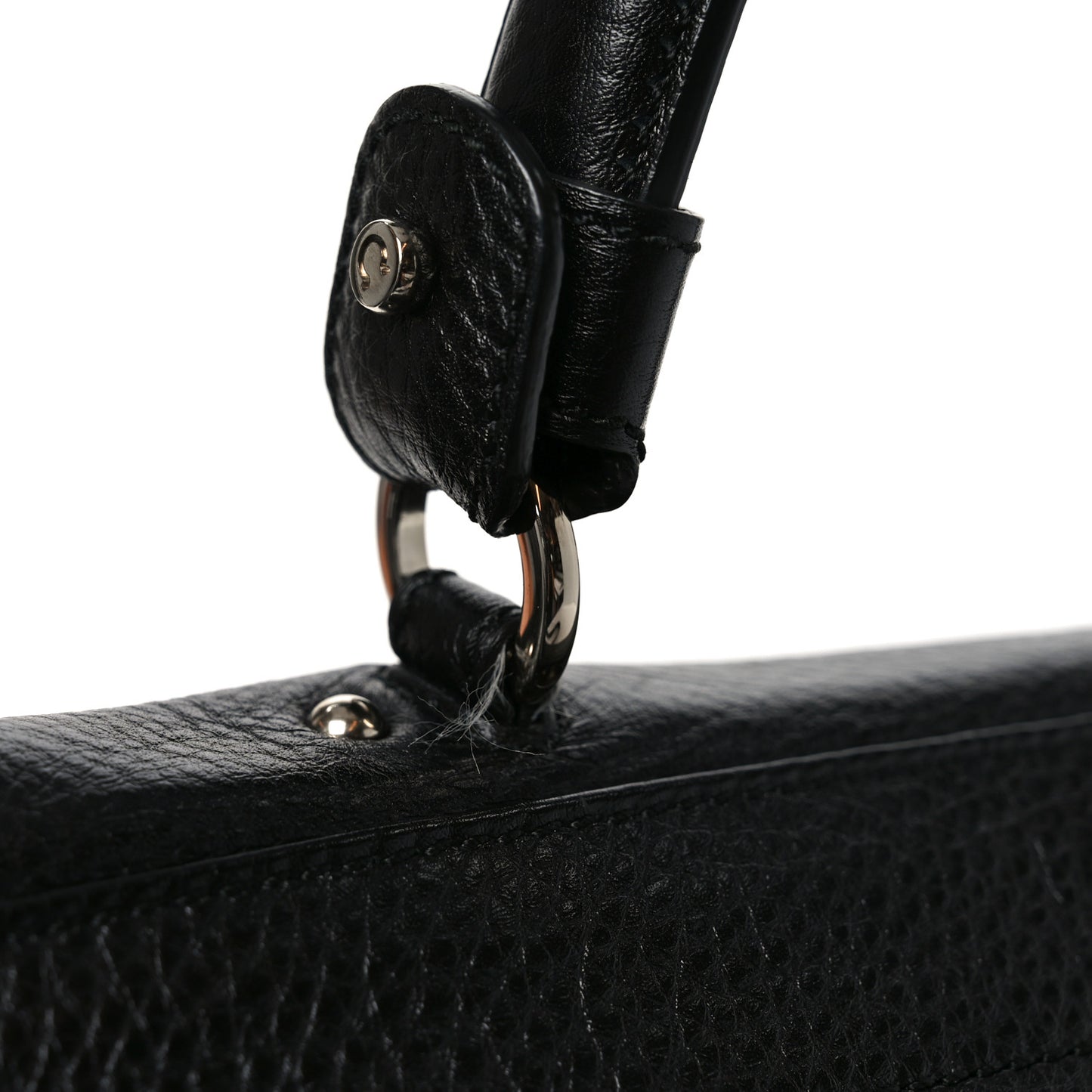 Calfskin Large Sofia Shoulder Bag Black