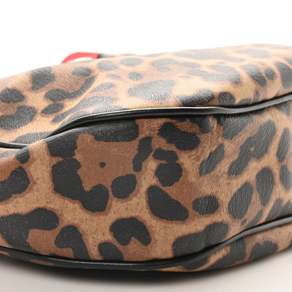 Christian Louboutin Calfskin Leopard Print Carasky Shoulder Bag Black 9 of 10