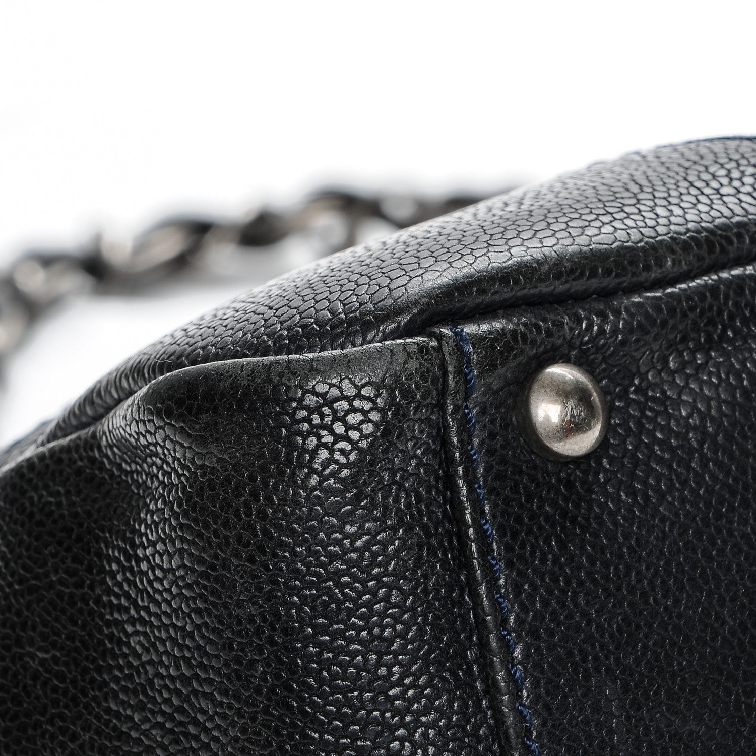 Chanel Distressed Caviar Outdoor Ligne Tote Navy 8 of 16
