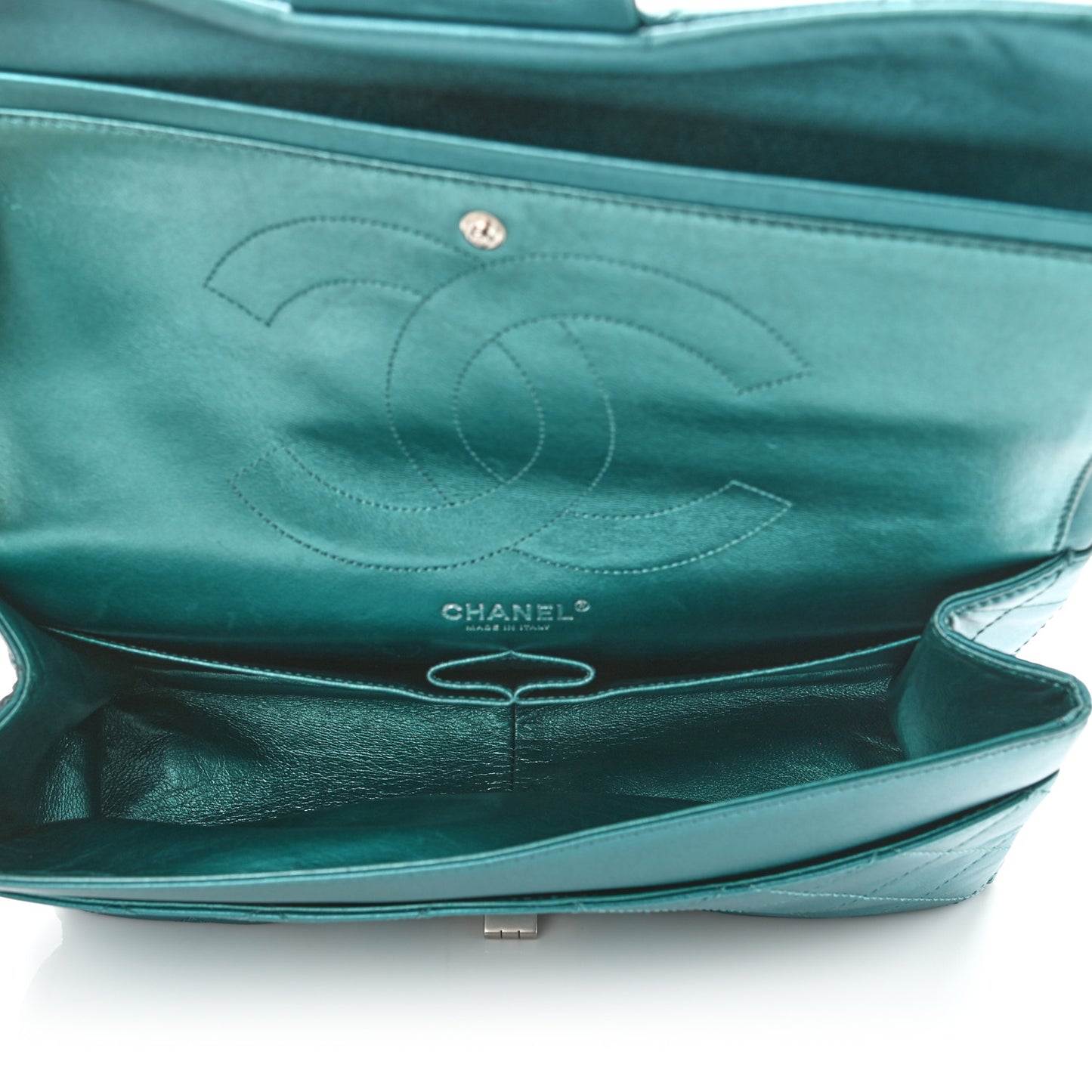Metallic Calfskin Quilted 2.55 Reissue 227 Flap Turquoise