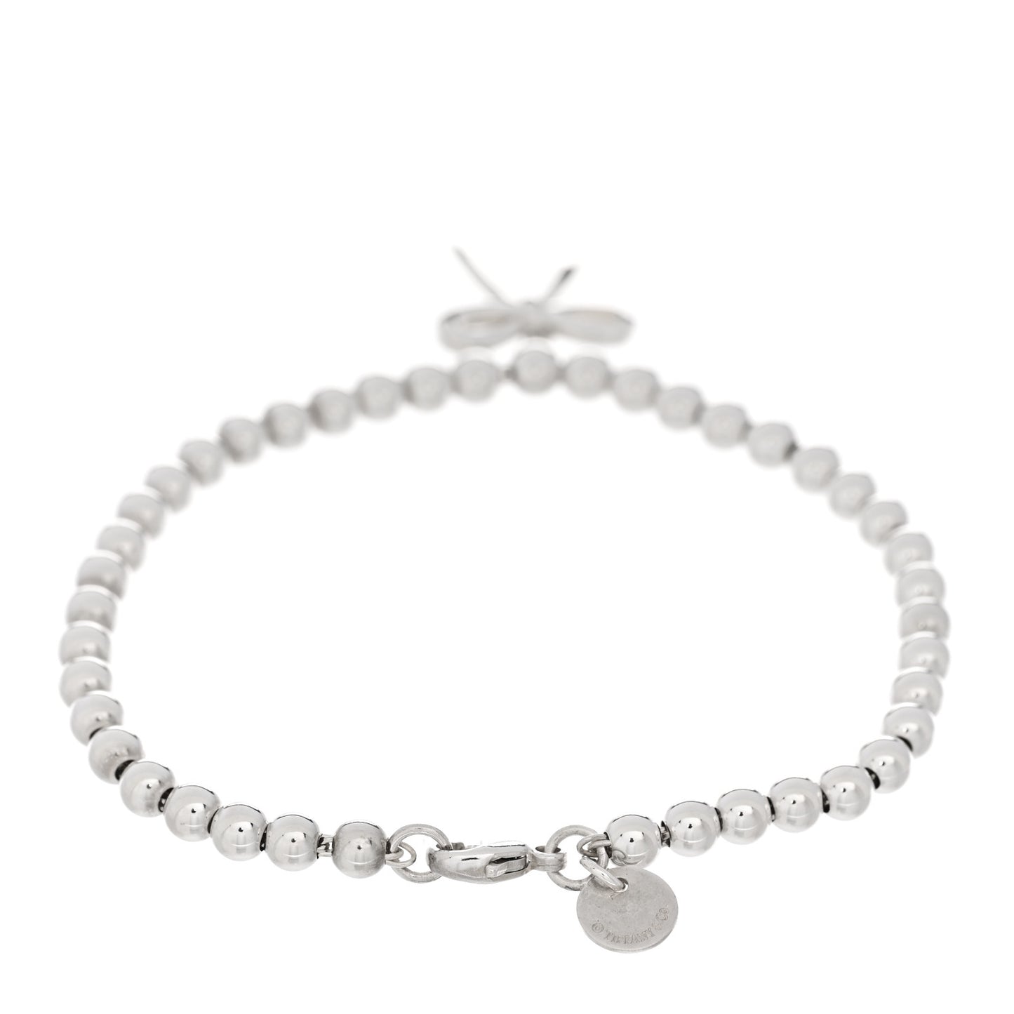Sterling Silver 4mm Bow Bead Bracelet